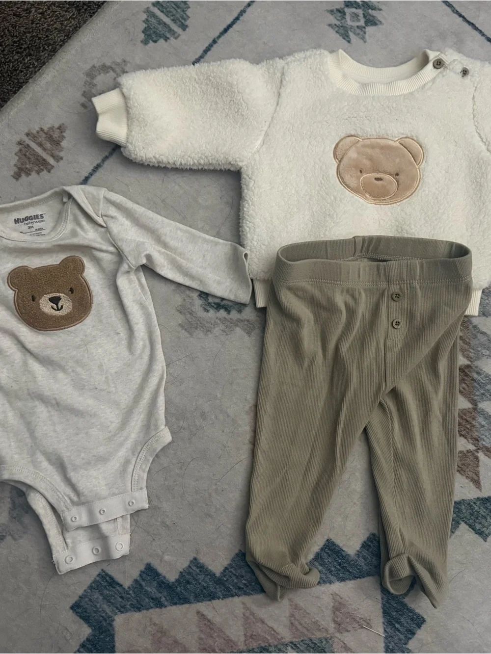 Gender neutral teddy bear Matching Sets 0-3 and 3-6